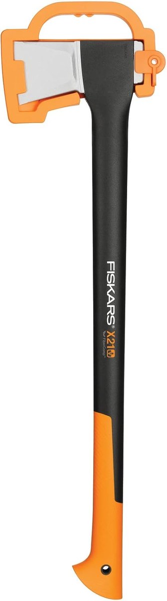 Fiskars 1015642 — Sëpatë për çarjen e druve X21, L. Sëpata X21 L me mbrojtësen e tehut.